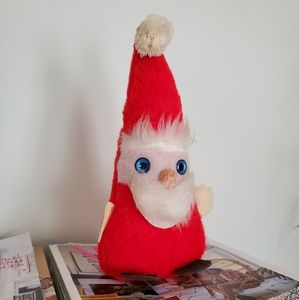 Vintage Furry Plush Bean Bag Santa Christmas Decor